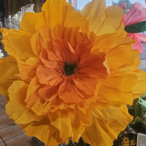 Large Orange Paper Flower (95cm)